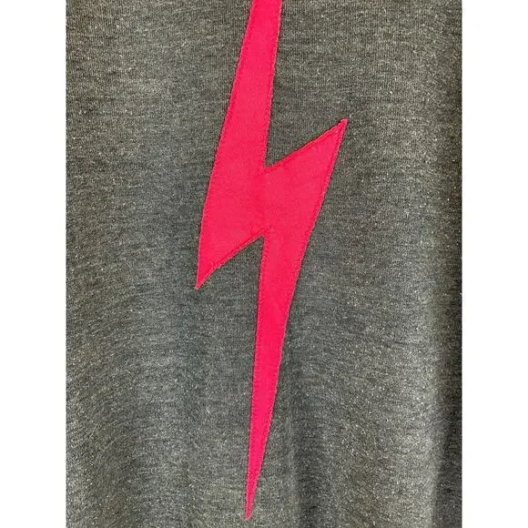 Women's Aviator Nation Bolt Stitch Chevron Crew Sweatshirt, Denim Blue - Size M - Picture 5 of 6